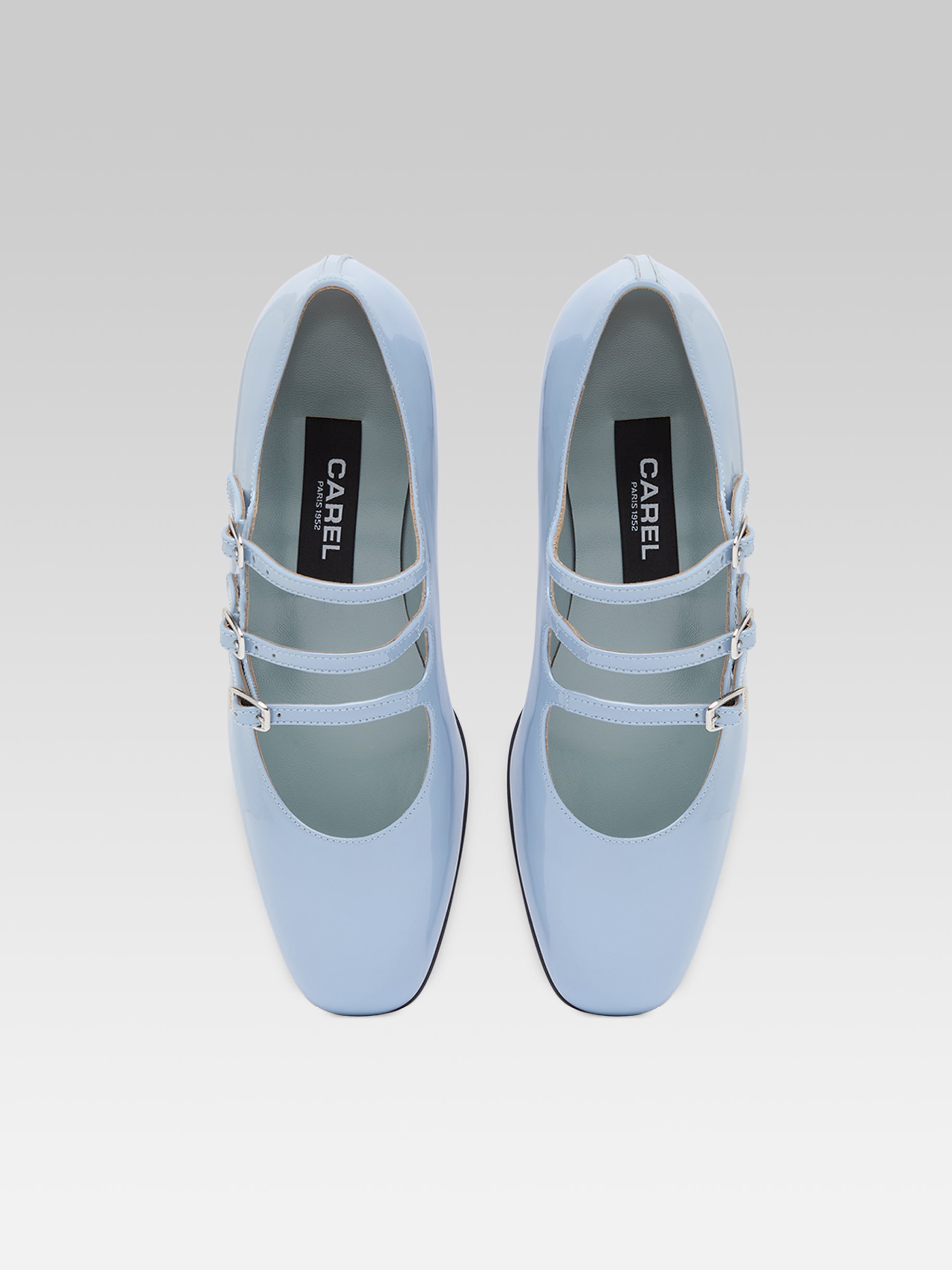 Kina - Escarpins babies cuir verni bleu ciel - Image numéro 4
