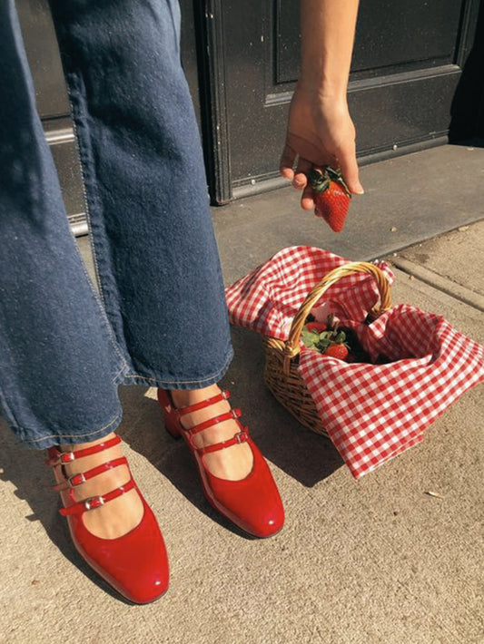 Kina - Red patent leather Mary Janes pumps - Image number 3