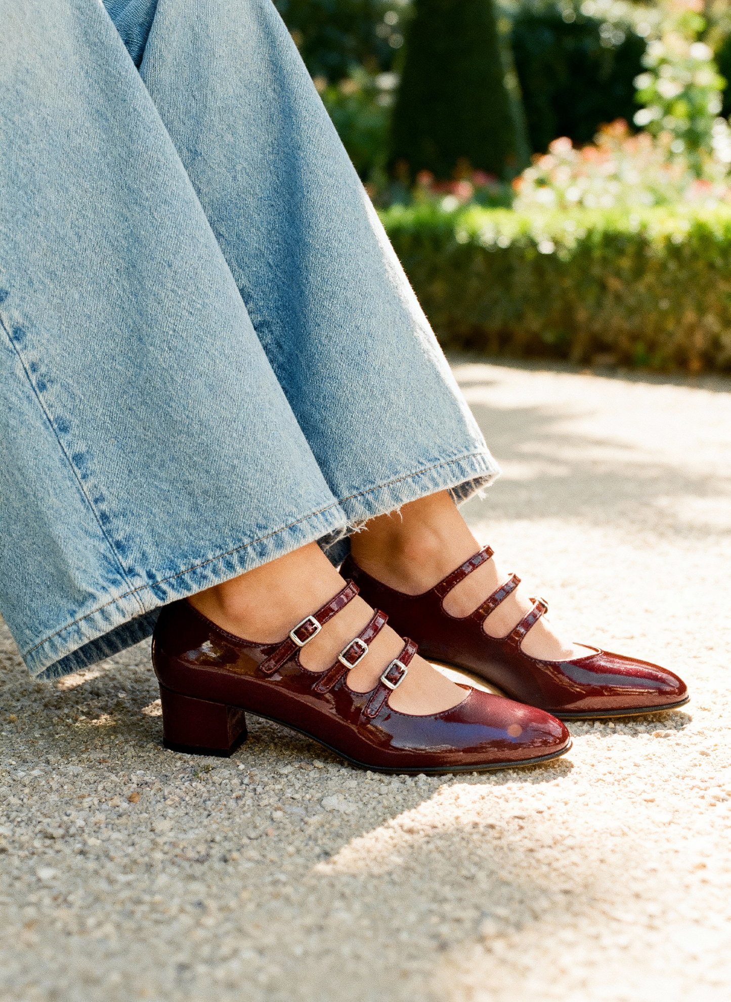 Kina - Burgundy patent leather Mary Janes pumps