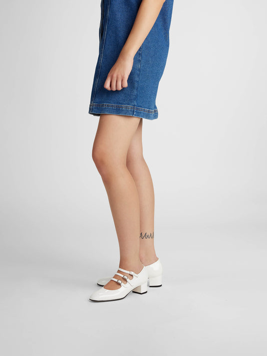 Kina - Escarpins babies cuir verni blanc - Image numéro 5