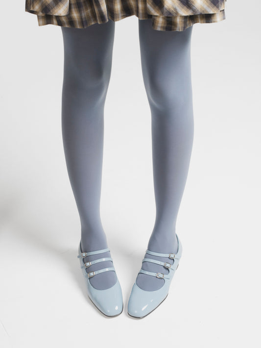 Kina - Escarpins babies cuir verni bleu ciel - Image numéro 7
