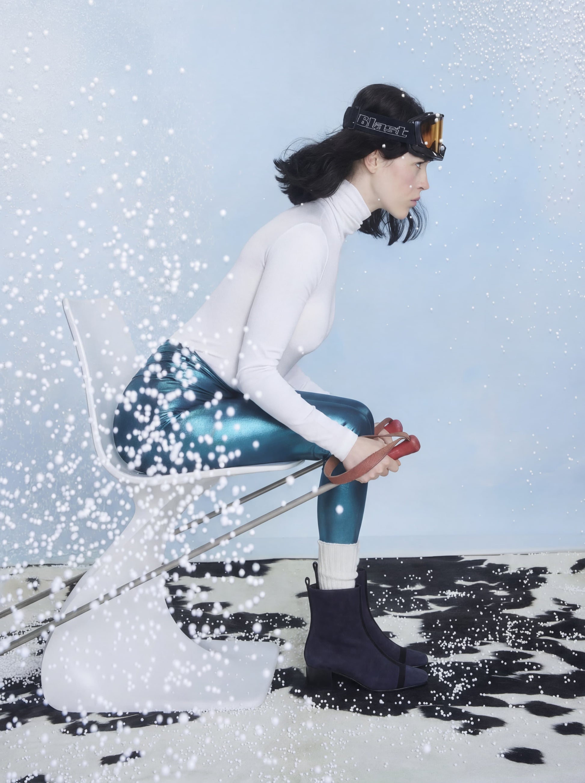 Audrey - Bottines cuir velours ocean et noir - Image numéro 3