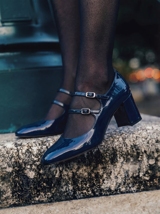Alice - Blue patent leather Mary Janes pumps - Image number 3