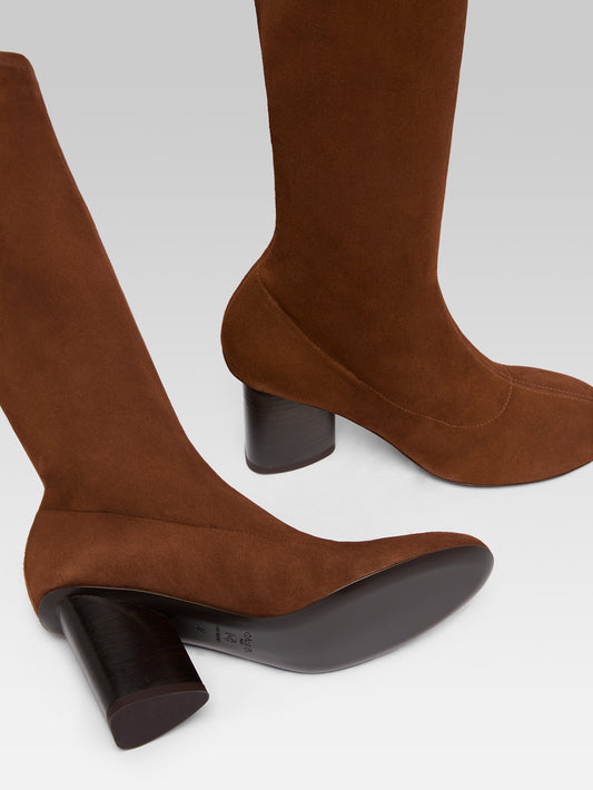 Lucca - Brandy stretch suede leather boots - Image number 4