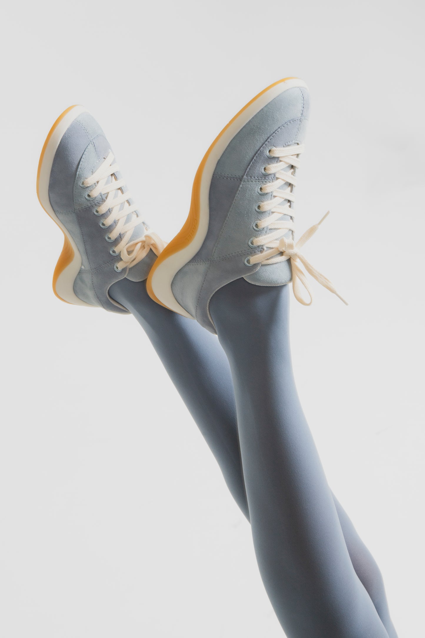Jane - Two-tone blue suede leather tennis shoes