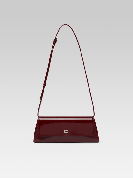 carel Madeleine - Sac épaule cuir verni bordeaux