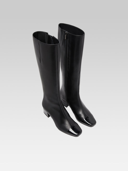 Malaga - Bottes cuir et verni noir - Image numéro 2