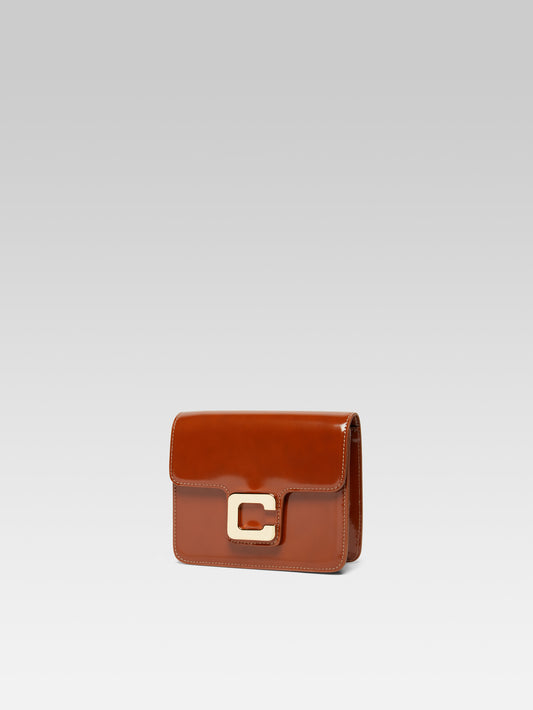 Mini Sorbonne - Cognac glossy leather bag - Image number 4