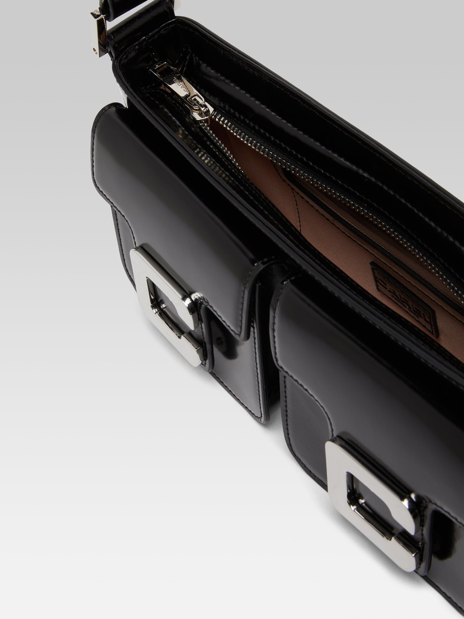 Mimi - Black glossy leather bag - Image number 2