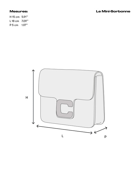Mini Sorbonne - White fabric and patent leather bag  - Image number 9