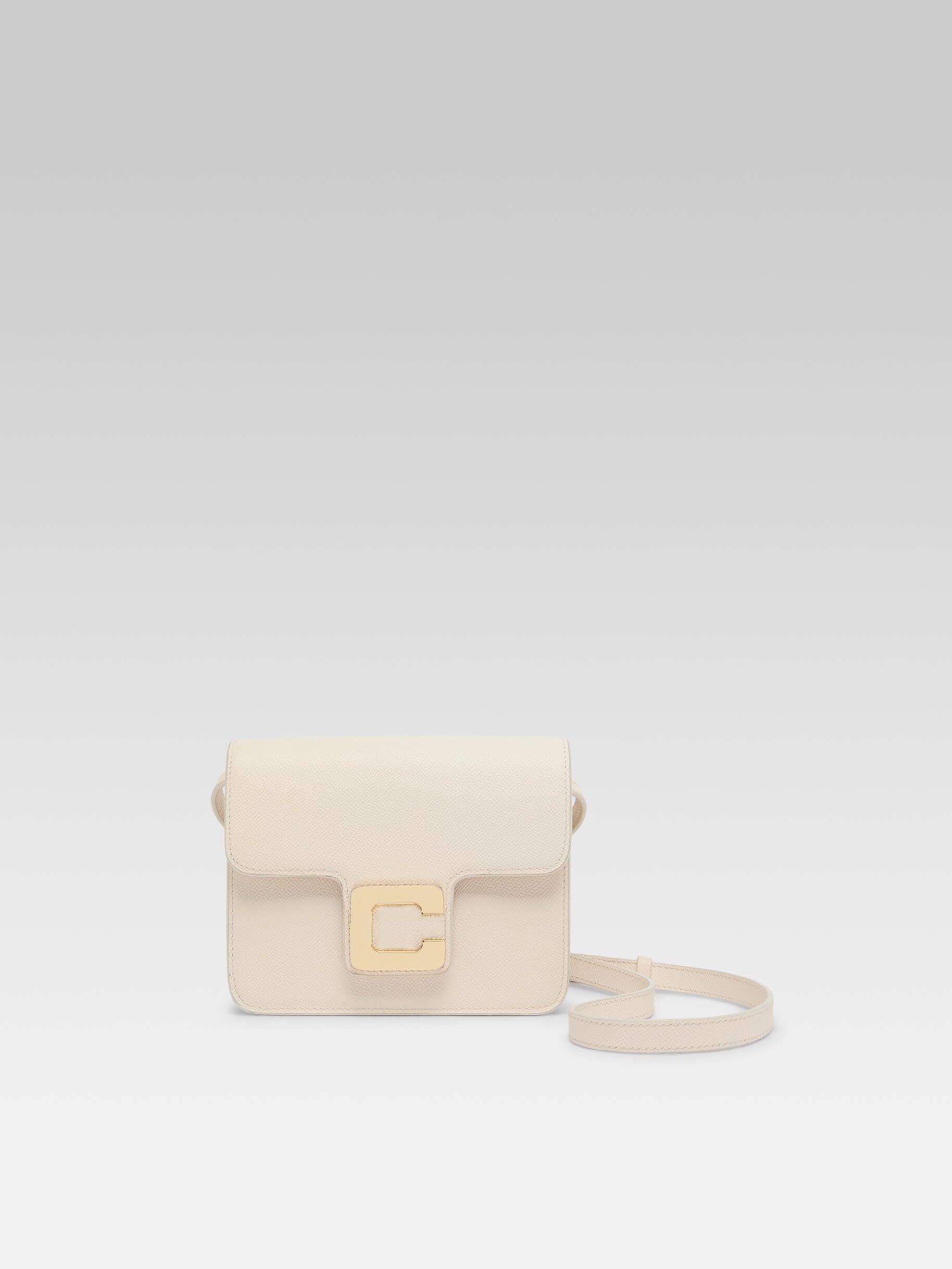 Mini Sorbonne - Ivory grained leather bag 