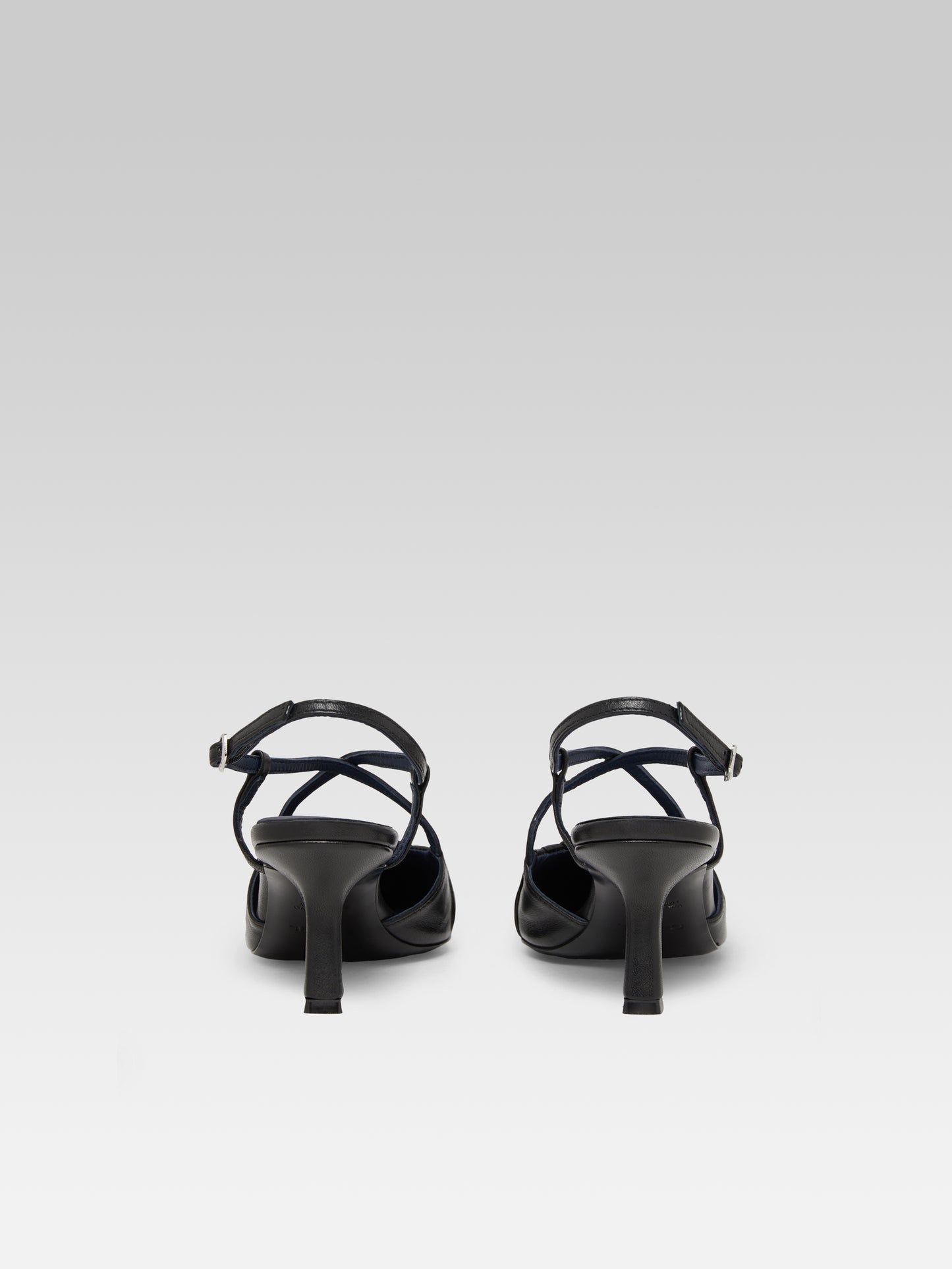 Neri - Escarpins slingback cuir noir
