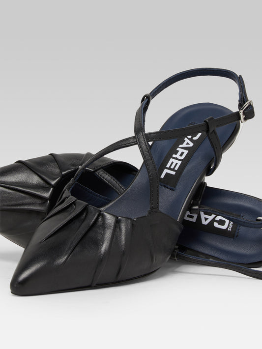 Neri - Escarpins slingback cuir noir - Image numéro 2