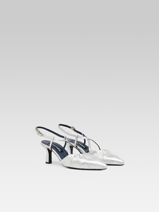Neri - Silver laminated leather pumps - Image number 2