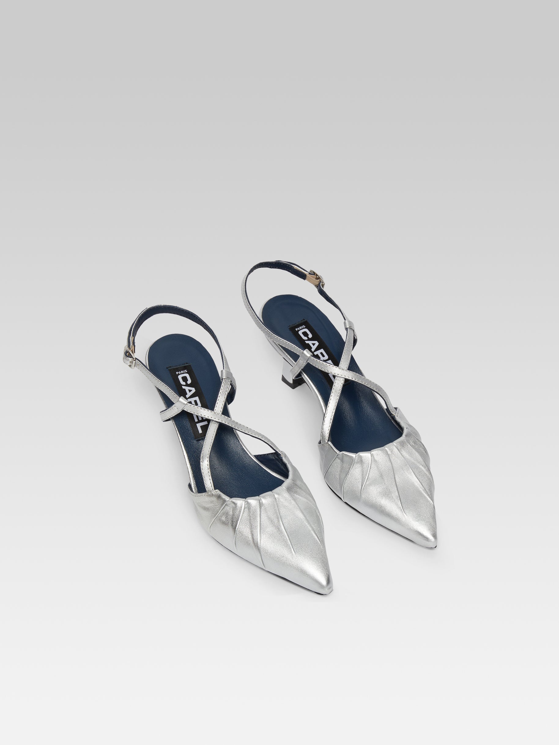 Neri - Escarpins cuir laminé argent - Image numéro 3