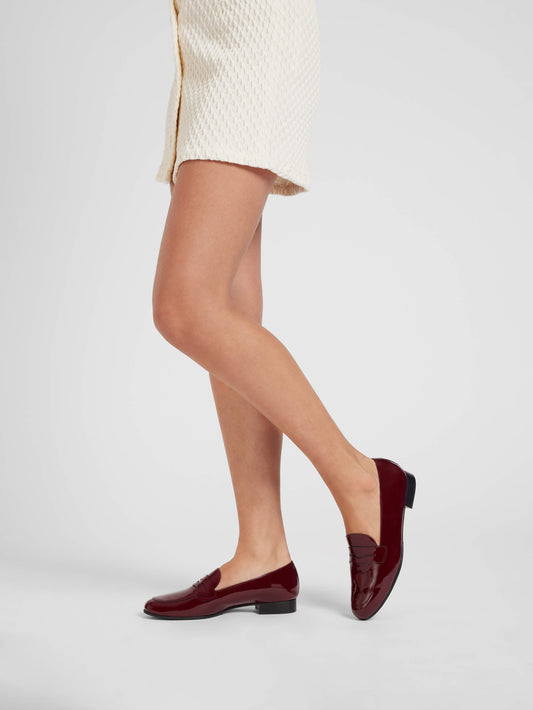 2100 - Mocassins cuir verni bordeaux - Image numéro 8