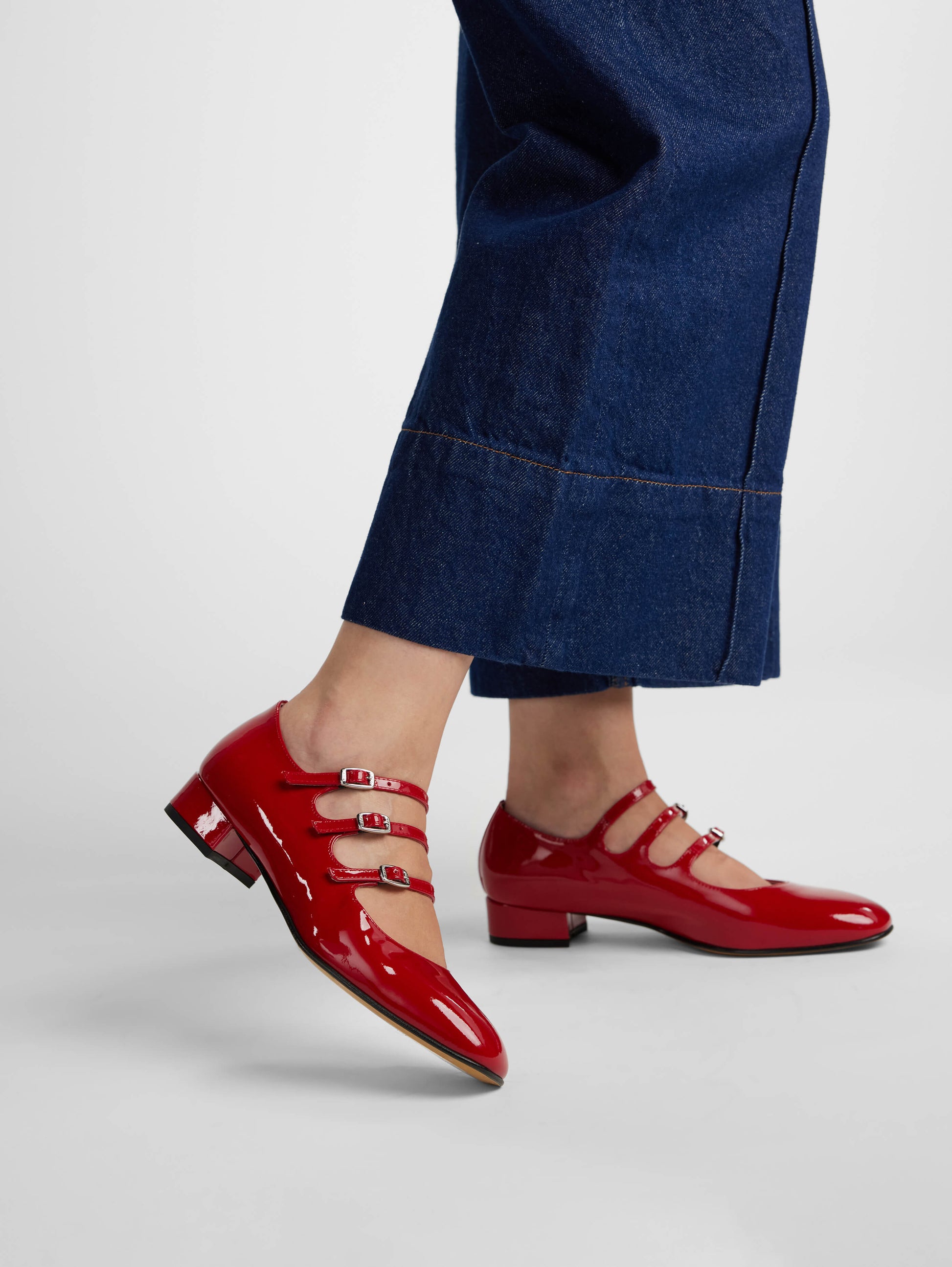 Ariana - Ballerines babies cuir verni rouge - Image numéro 6