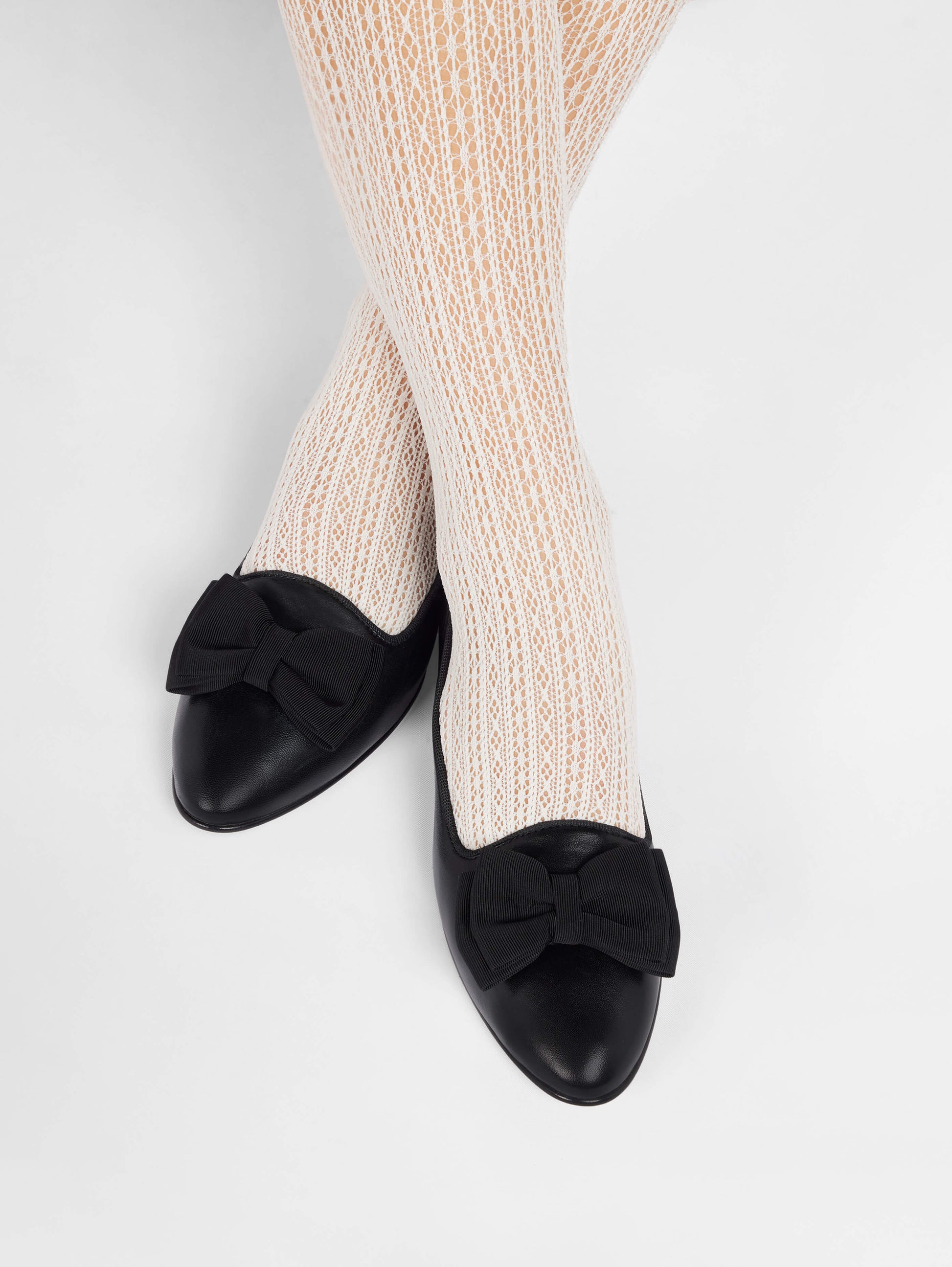 Marquis - Ballerines à noeud cuir noir - Image numéro 3