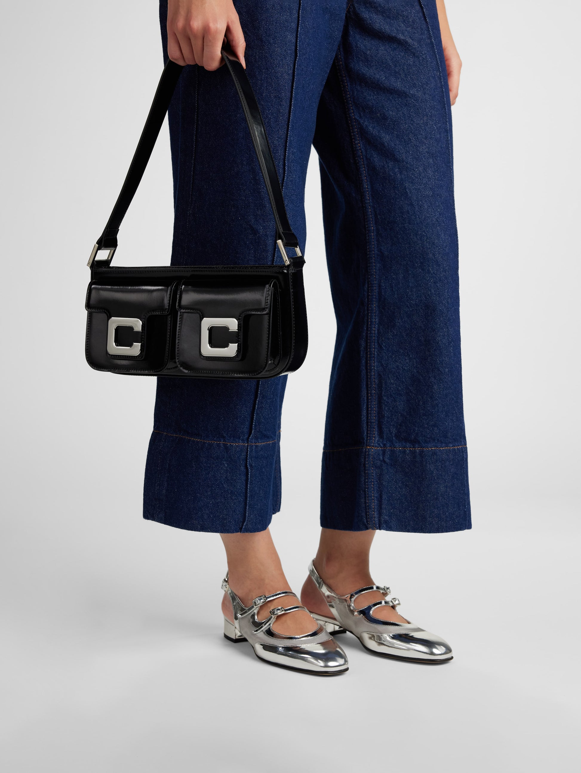 Mimi - Black glossy leather bag - Image number 3