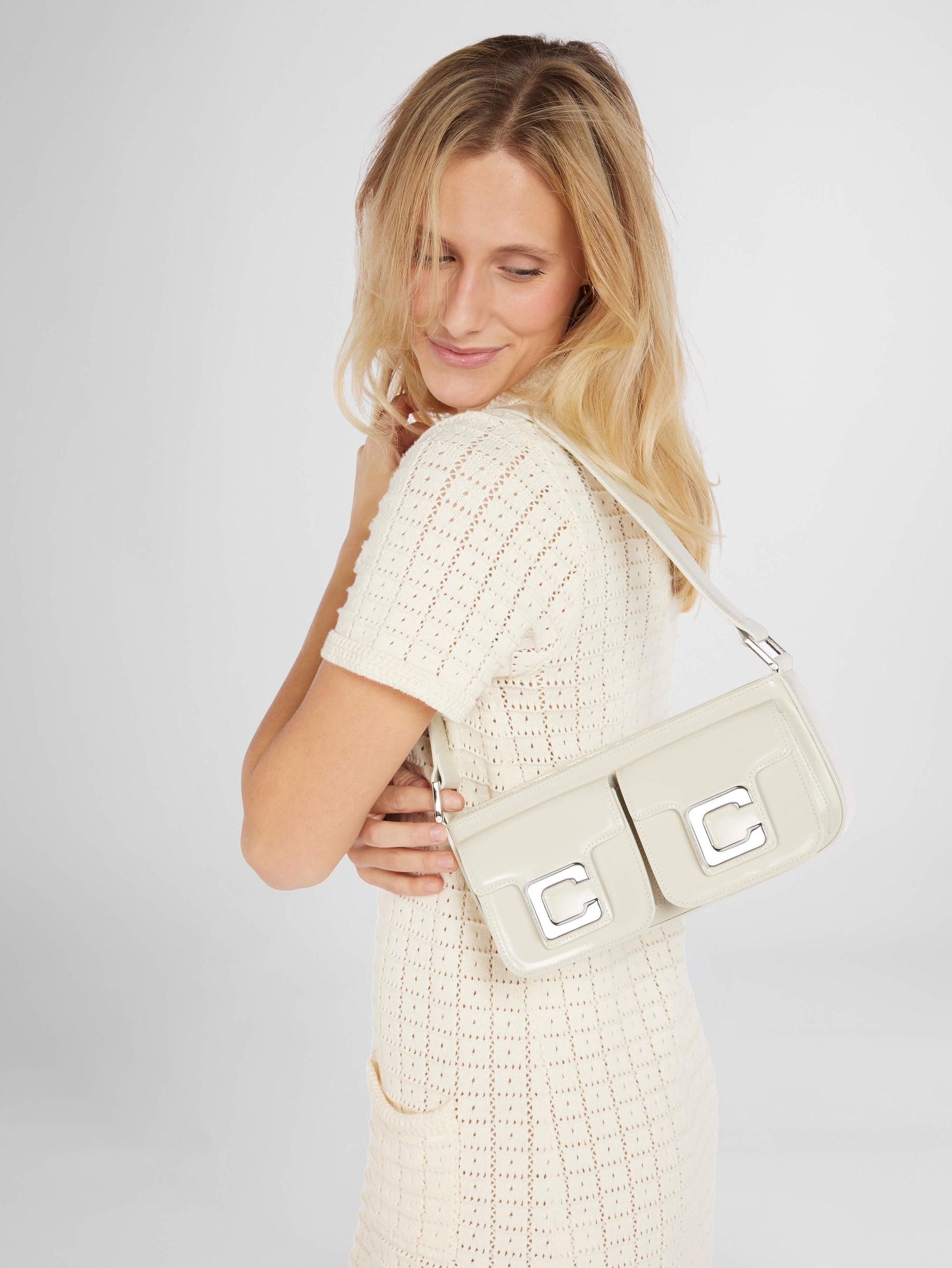 Mimi - Ivory glossy leather bag - Image number 5