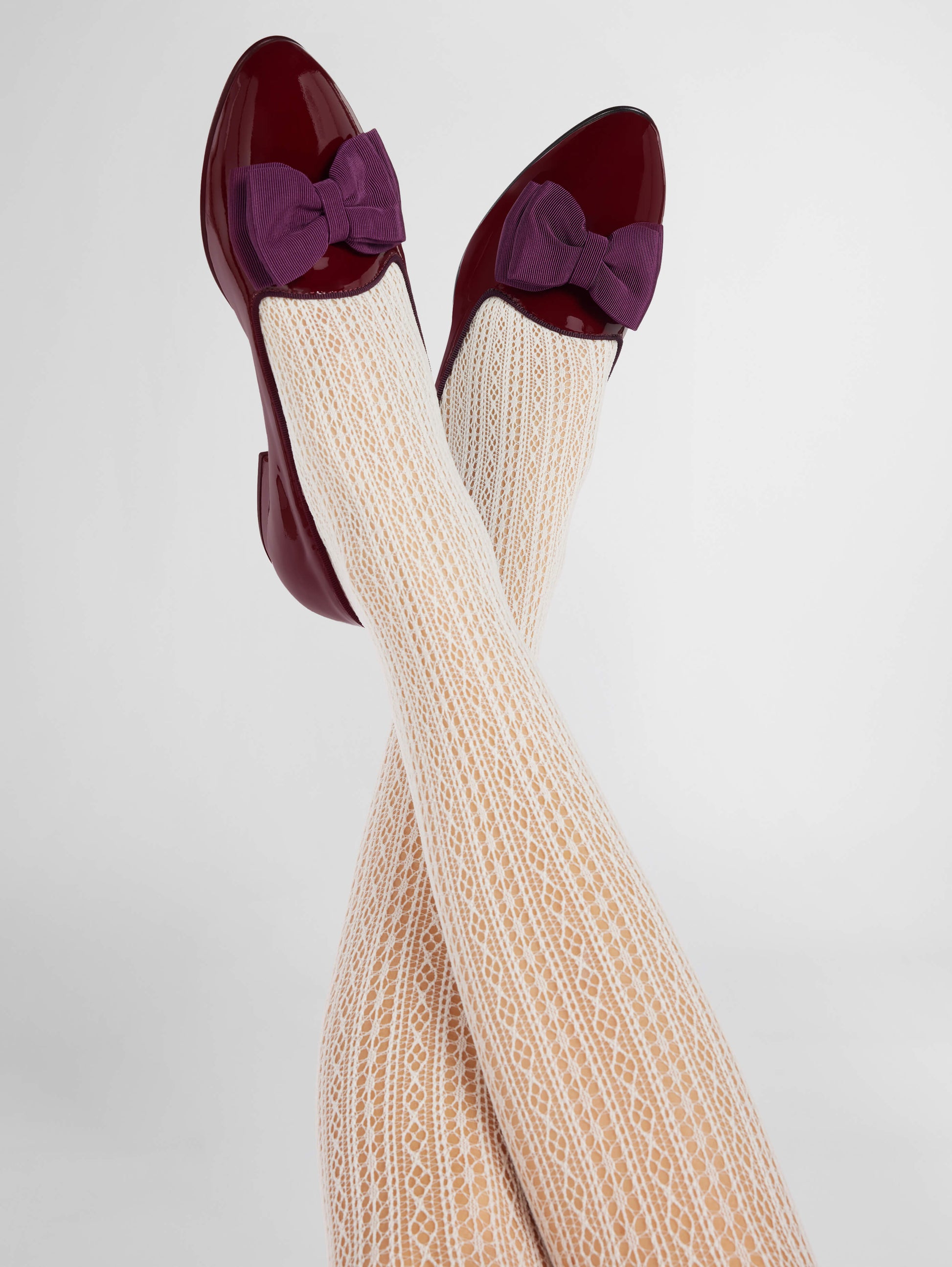 Marquis - Ballerines à noeud cuir verni bordeaux - Image numéro 5