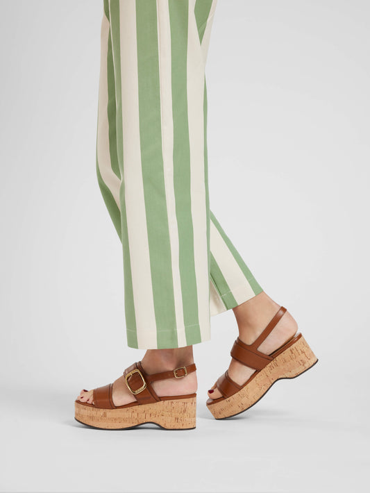 Francine - Cognac leather platform sandals - Image number 6