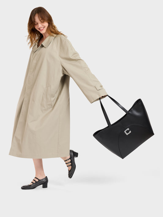 Clemenceau - Sac cabas cuir noir - Image numéro 3