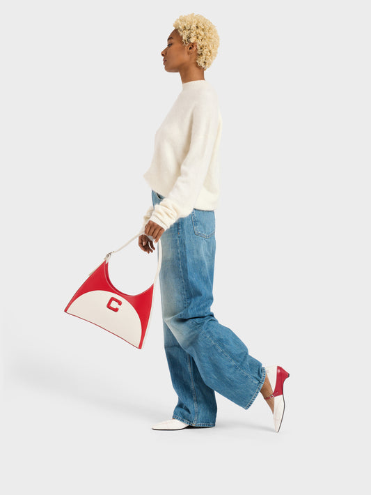 Concorde - Sac épaule cuir ivoire et rouge - Image numéro 7