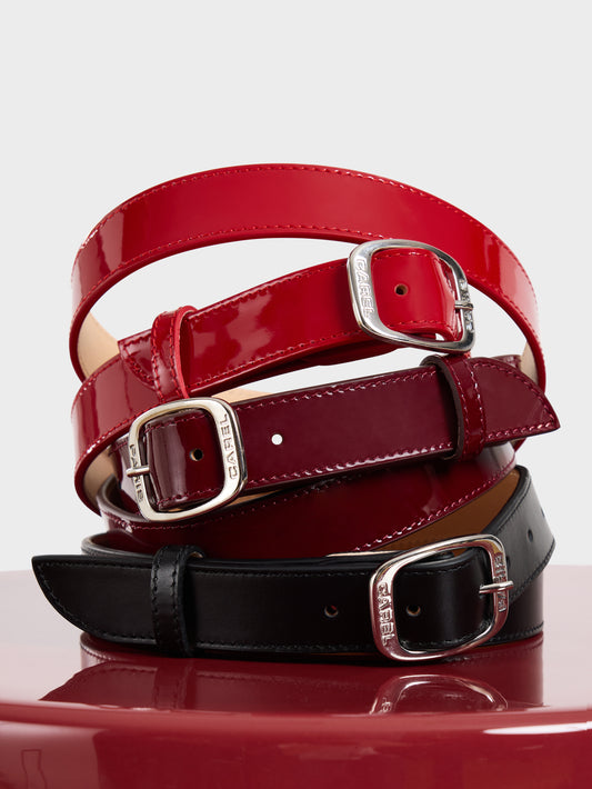 Jeanette - Red patent leather belt - Image number 3