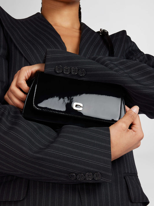 Elysee - Black patent leather shoulder bag - Image number 3