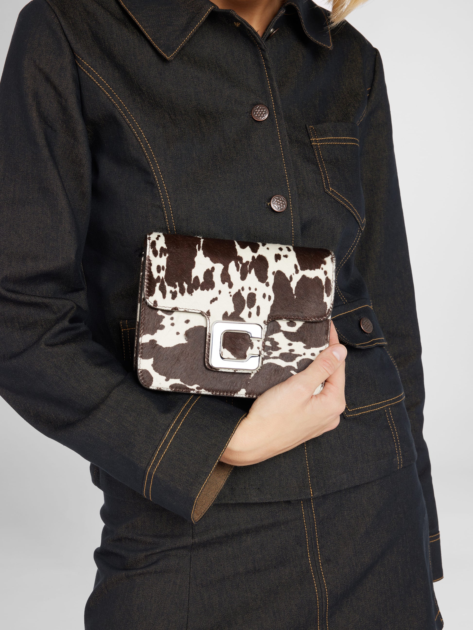 Mini Sorbonne - Cow print pony leather bag - Image number 7