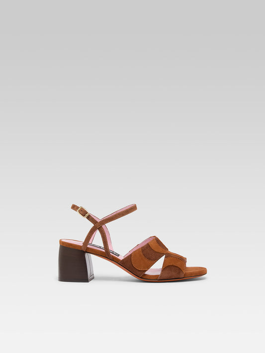 Onda - Two-tone brown suede leather sandals