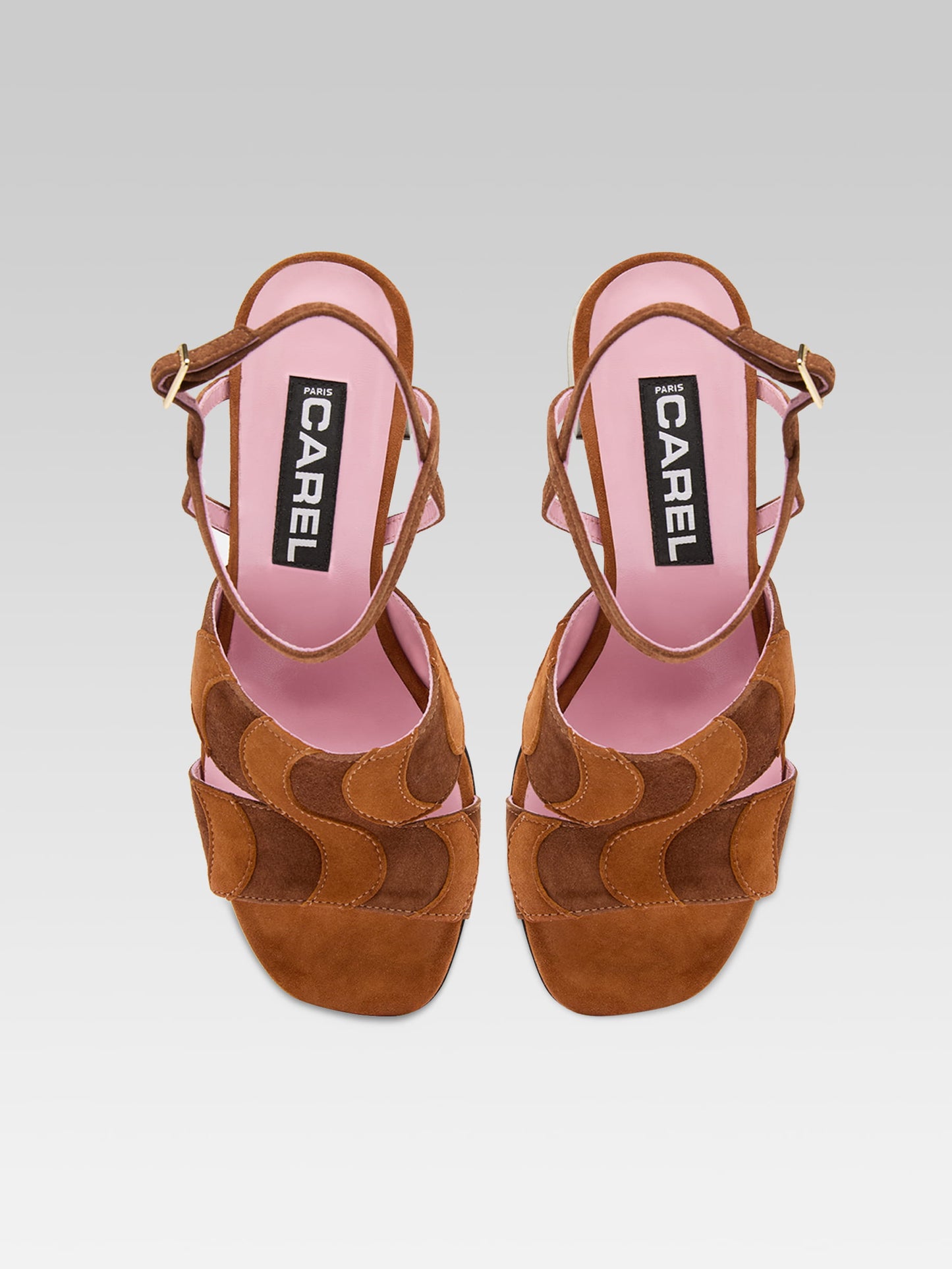 Onda - Two-tone brown suede leather sandals