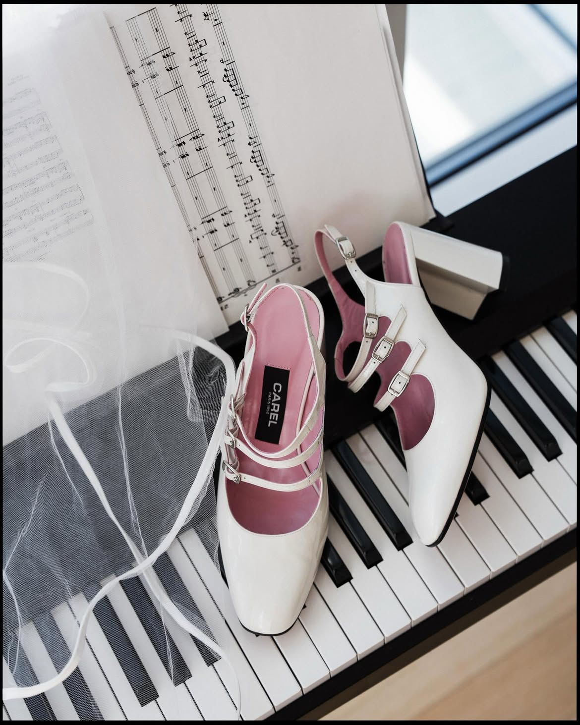 Promise - White patent leather slingback Mary Janes