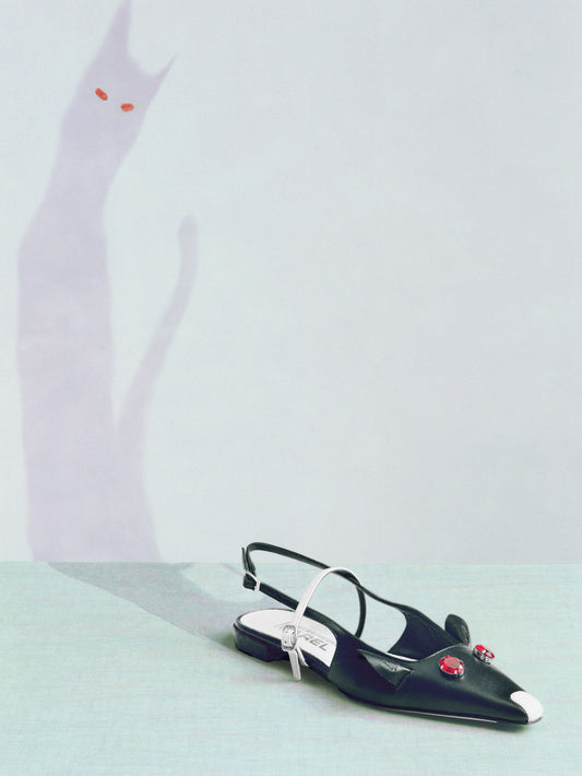 Souris P - Black leather slingback - Image number 3