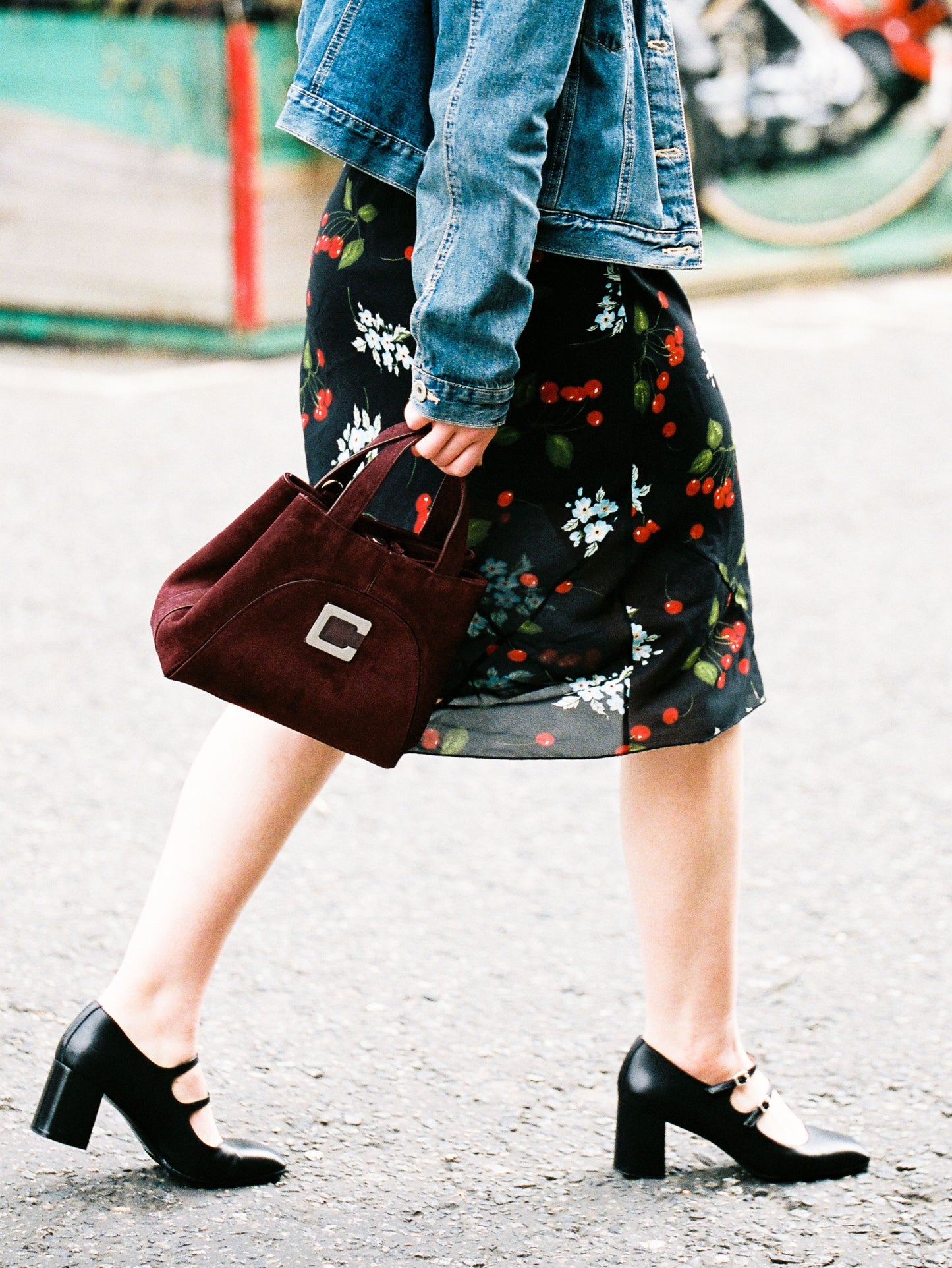 Clem - Aubergine suede leather mini tote bag