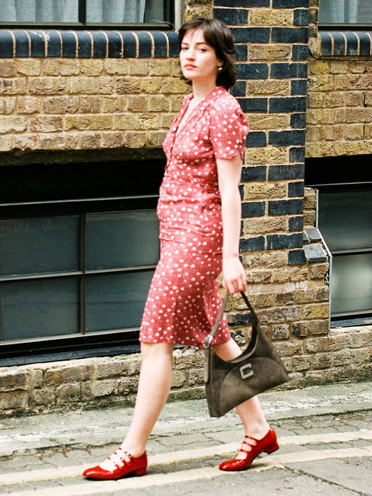 Concorde - Khaki Suede Leather Shoulder Bag - Image number 3