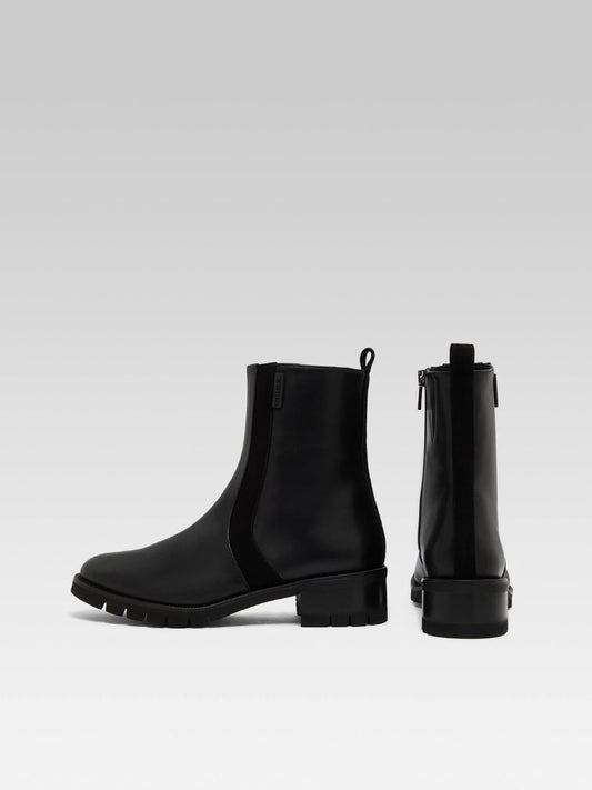 Phoenix - Bottines cuir et cuir velours noir - Image numéro 4