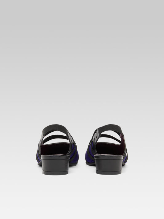 Peachy - Babies slingback éco-cuir noir et mesh violet - Image numéro 5