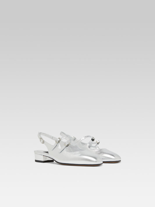 Peche - Babies slingback cuir argent - Image numéro 3