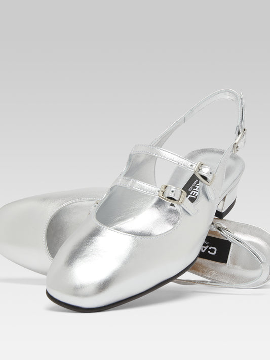 Peche - Babies slingback cuir argent - Image numéro 4