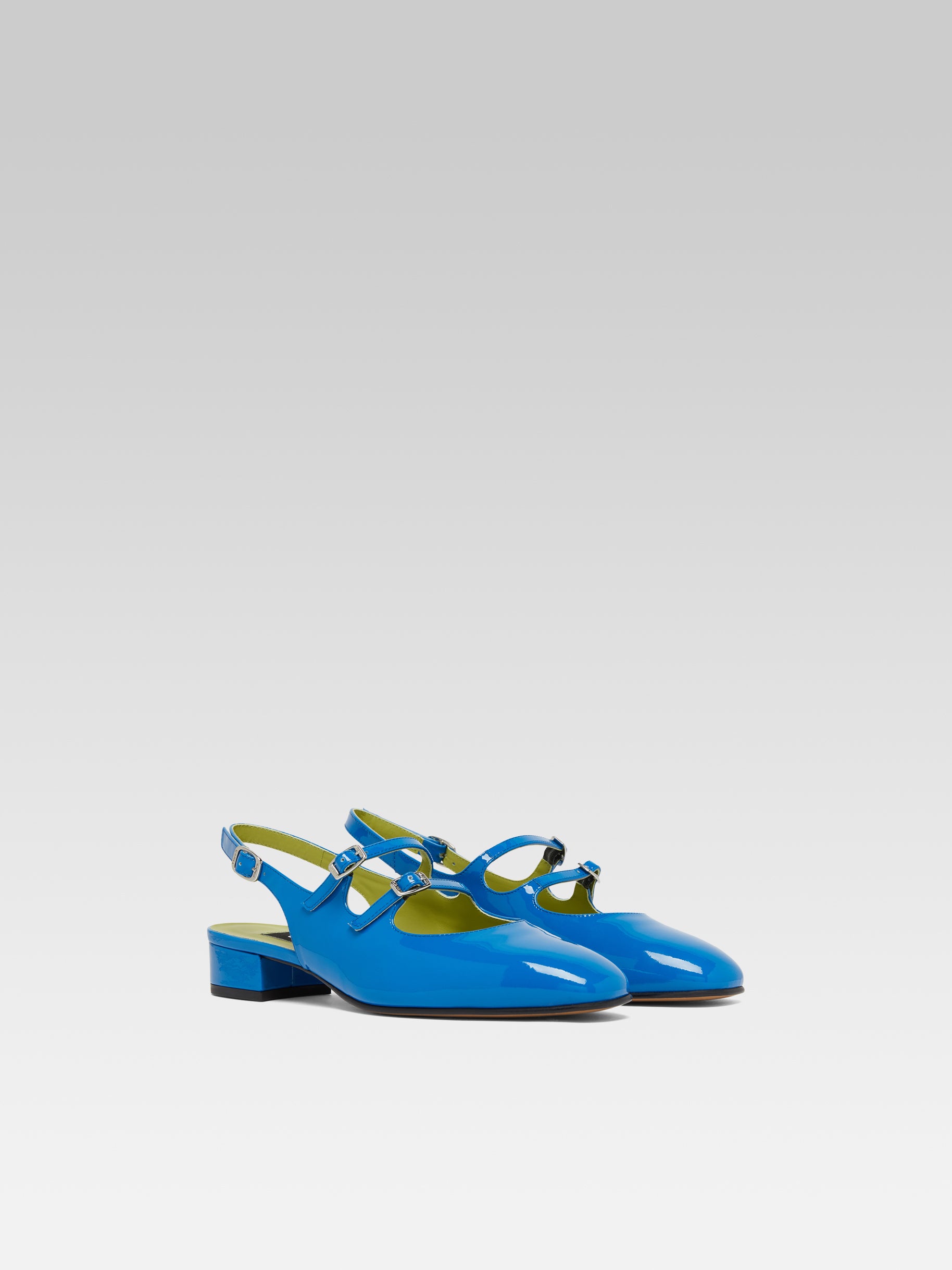 Peche - Babies slingback cuir verni bleu - Image numéro 4