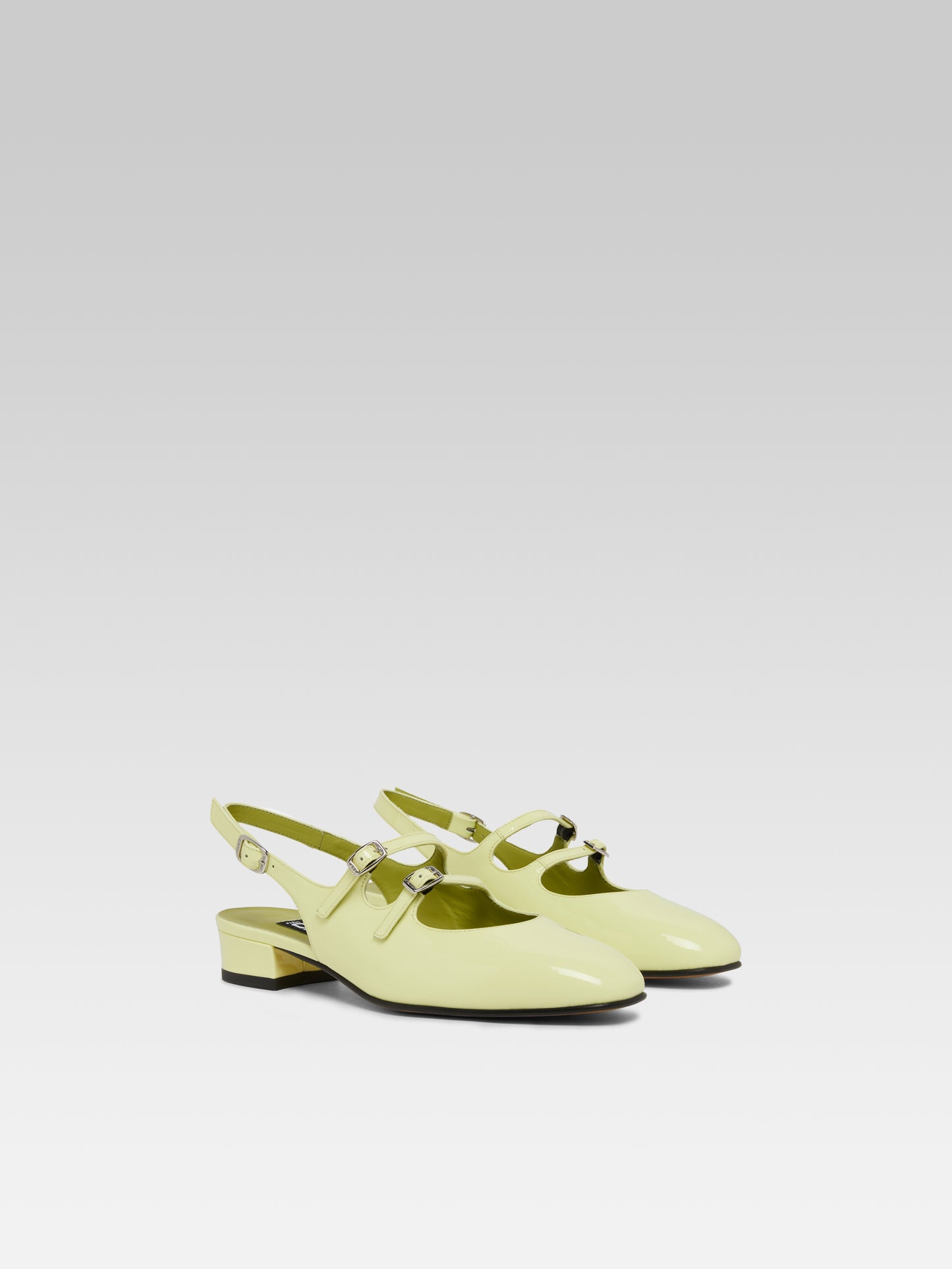 Peche - Babies slingback cuir verni citron