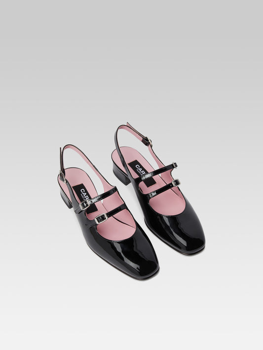 Peche - Black patent leather slingback Mary Janes - Image number 2