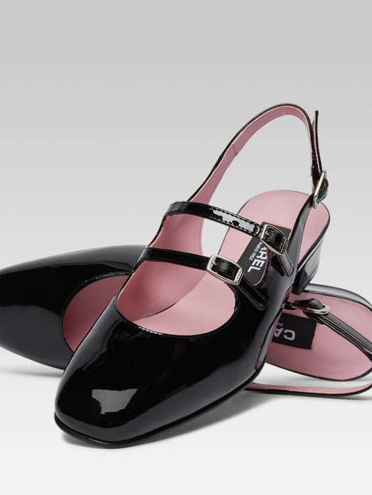 Peche - Babies slingback cuir verni noir - Image numéro 5