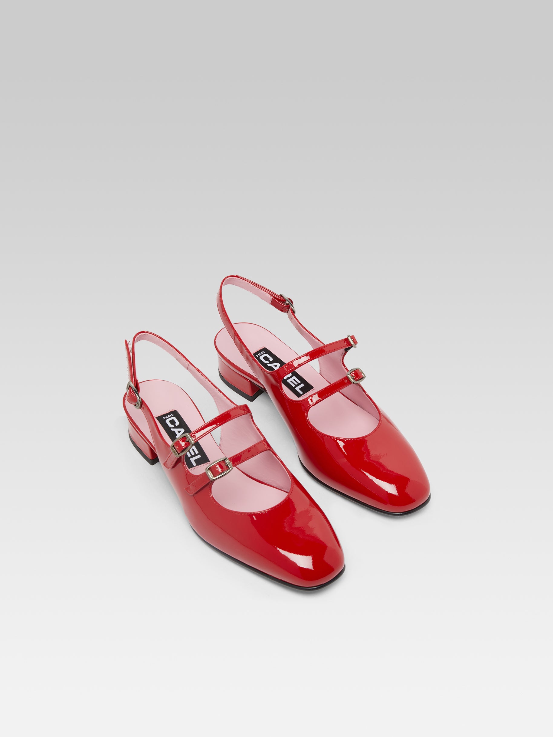 Peche - Red patent leather slingback Mary Janes - Image number 2