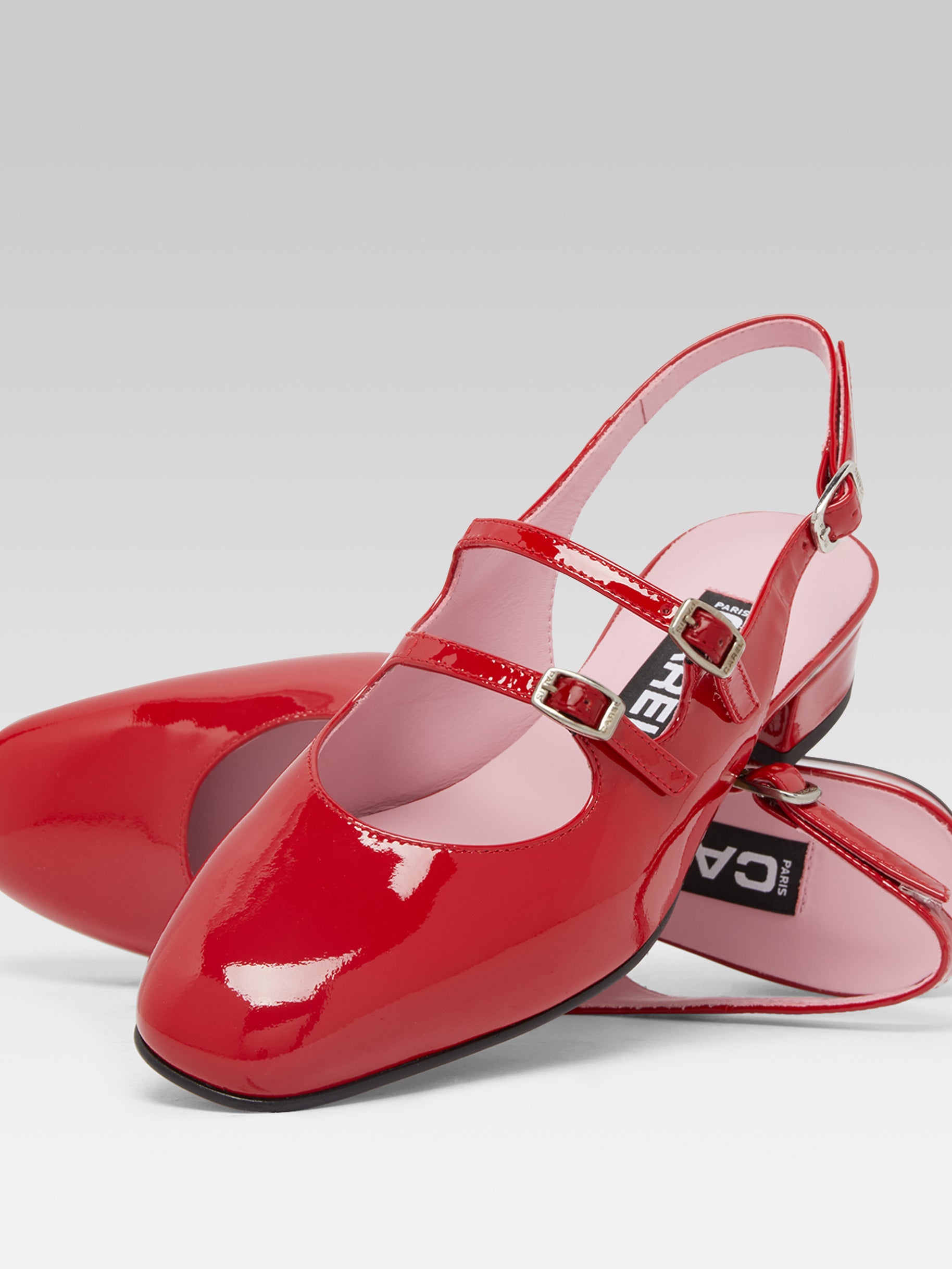 Peche - Red patent leather slingback Mary Janes - Image number 5