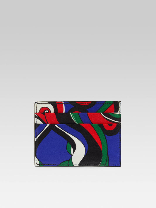 Porte Carte - Porte carte cuir imprimé upcyclé multicolore