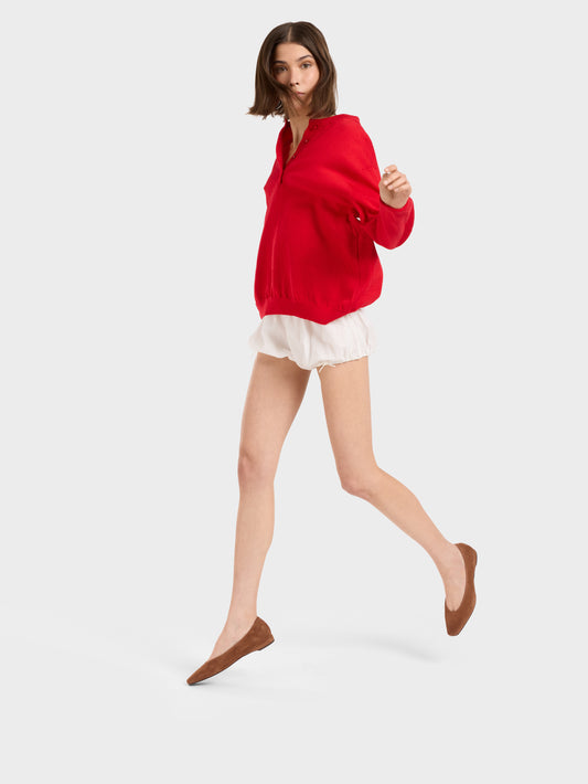Emilia - Ballerines cuir velours cognac - Image numéro 3