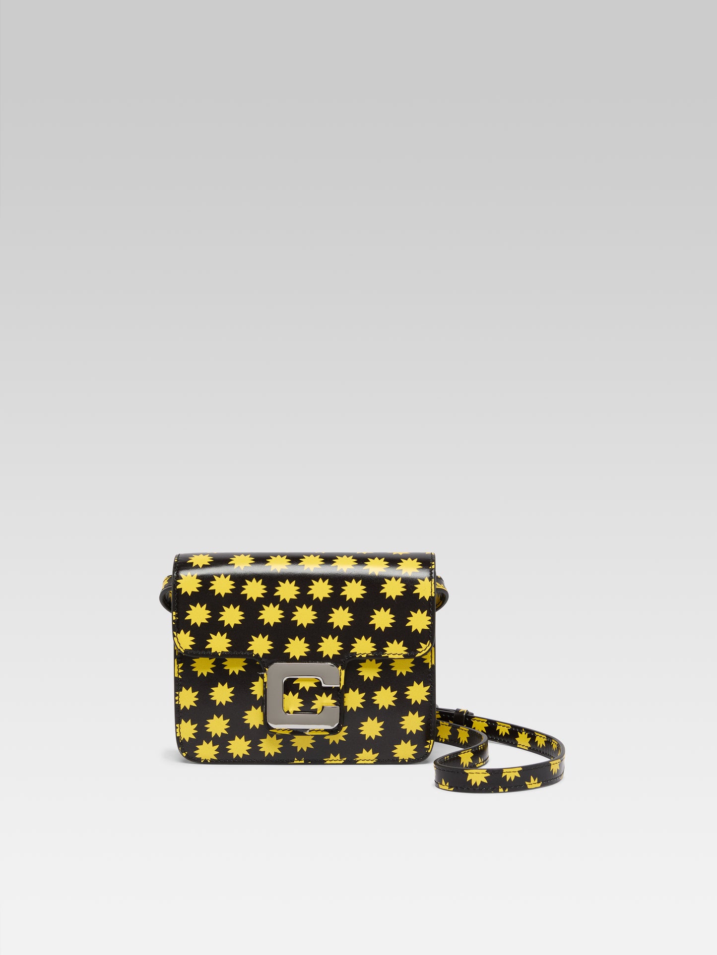 Star M - Sac cuir noir et étoiles jaunes